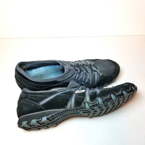 Skechers Shoes Womens Sz 7.5 Bikers Athletic Slip On Sneakers 22045 Black/Blue - Picture 5 of 14
